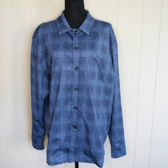 Hart Schaffner Marx Other - Hart Schaffner Marx Blue Stripe Long Sleeve Shirt Jacket Size XXL